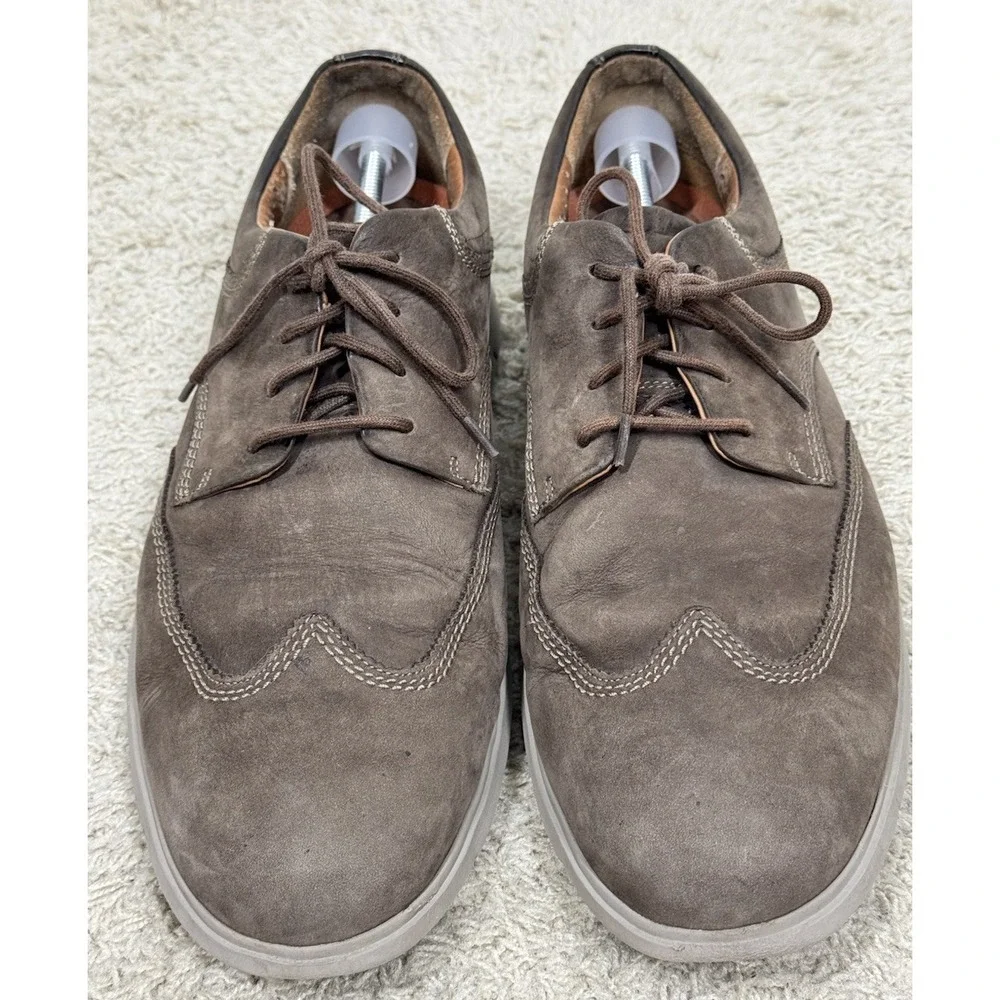 Clarks UnByner Wingtip Casual Brown Suede Nubuck Oxford Shoes Men's 14M Comfort
